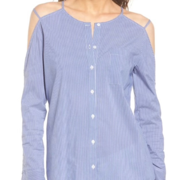 Trouvé poplin top with shoulder sleeve cutouts - size‎ medium - Picture 1 of 5